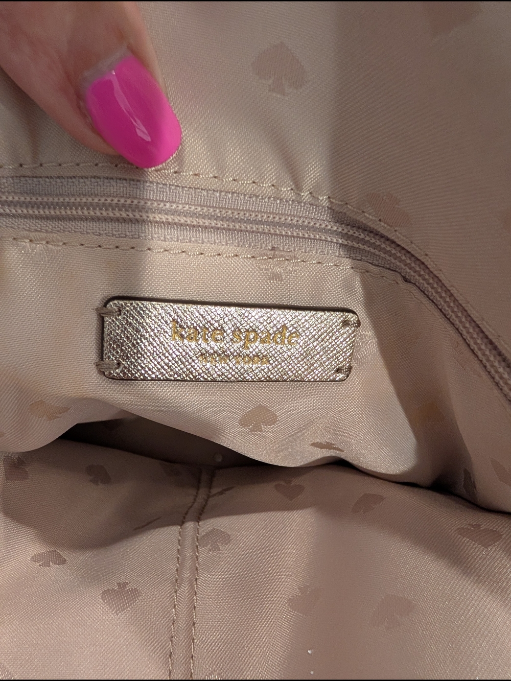 Kate Spade Metallic Gold Dome Satchel w/Gold Glitter Polkadot Wallet - Picture 7 of 13